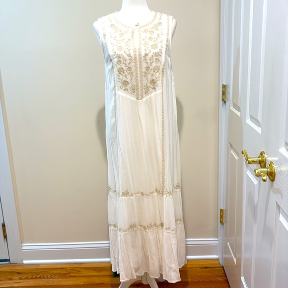 J.Jill Embroidered Gauze Tiered Dress - Picture 3 of 9